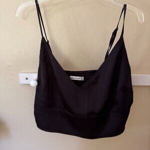 Abercrombie Black Satin Tank Top